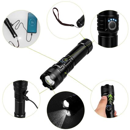 Светодиодный регулируемый по яркости аккумуляторный фонарь с функцией powerbank LED/10W/5V IPX4 600 лм 2000 мАч