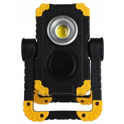 Аккумуляторный LED-прожектор со встроенным динамиком и функцией пауэрбанка LED/10W/5V 4400 mAh IP44 черный/желтый
