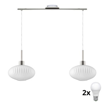 LED Candelabru HARMA 2xE27/60W/230V crom mat/bel