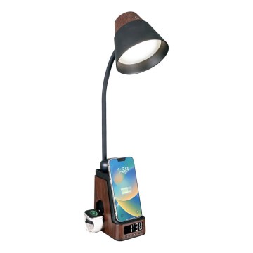 LED+CCT диммируемая настольная лампа с беспроводной зарядкой QI IDEAL LED/8W/230V 2700/4000/5000K коричневая