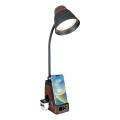 LED+CCT настільна лампа з регульованою яскравістю та бездротовою зарядкою QI IDEAL LED/8 Вт/230 В 2700/4000/5000 К, коричнева