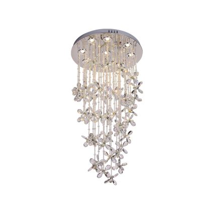 LED хрустальная потолочная люстра SAMOA LED/30 Вт/230 В, диаметр 40 см, глянцевый хром + пульт дистанционного управления