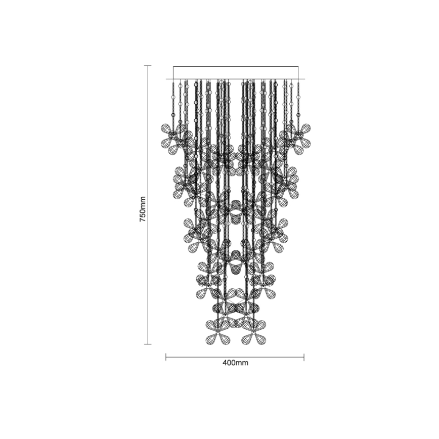 LED хрустальная потолочная люстра SAMOA LED/30 Вт/230 В, диаметр 40 см, глянцевый хром + пульт дистанционного управления