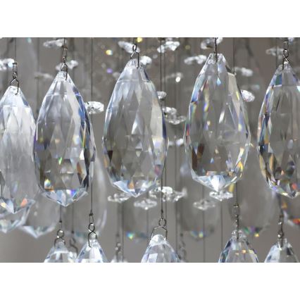 Хрустальная потолочная LED-люстра MAJURO, 30 Вт/230 В, Ø 40 см, полированный хром, с пультом дистанционного управления