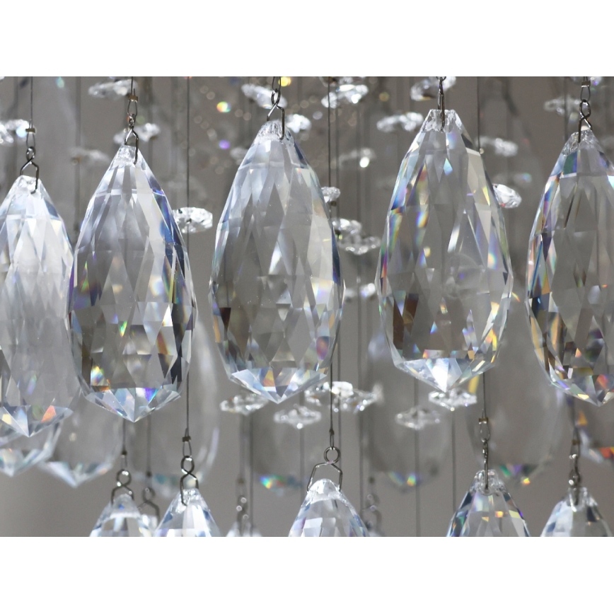 Хрустальная потолочная LED-люстра MAJURO, 30 Вт/230 В, Ø 40 см, полированный хром, с пультом дистанционного управления