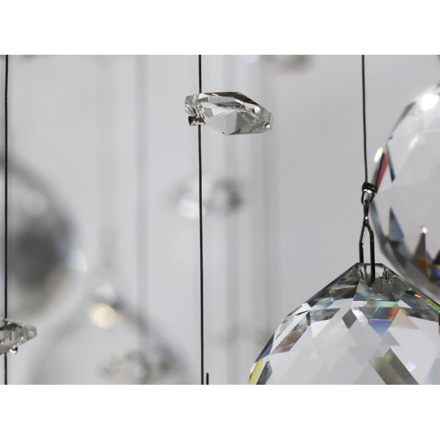 LED-хрустальная потолочная люстра NAURU, 24 Вт, 230 В, диаметр 40 см, глянцевый хром, с пультом дистанционного управления