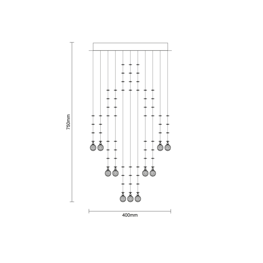 LED хрустальный потолочный светильник NAURU LED/24W/230V, диаметр 40 см, полированный хром + дистанционное управление