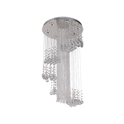 LED хрустальный потолочный светильник NAURU LED/24 Вт/230 В Ø 45 см полированный хром + дистанционное управление