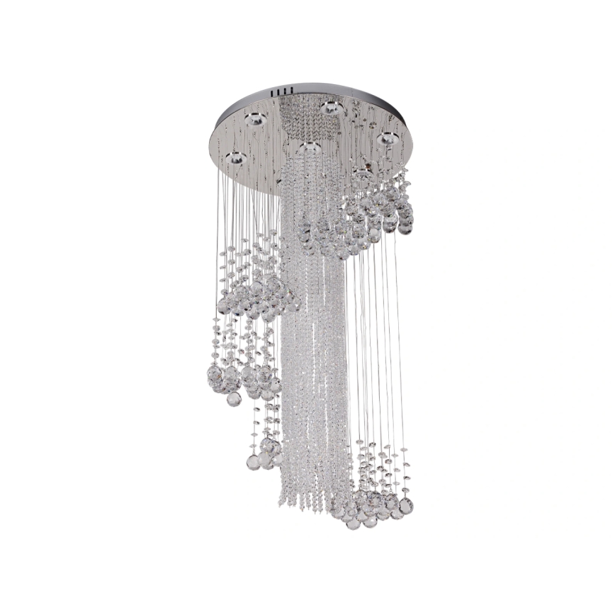 LED хрустальный потолочный светильник NAURU LED/24 Вт/230 В Ø 45 см полированный хром + дистанционное управление