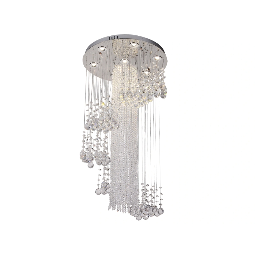 LED хрустальный потолочный светильник NAURU LED/24 Вт/230 В Ø 45 см полированный хром + дистанционное управление