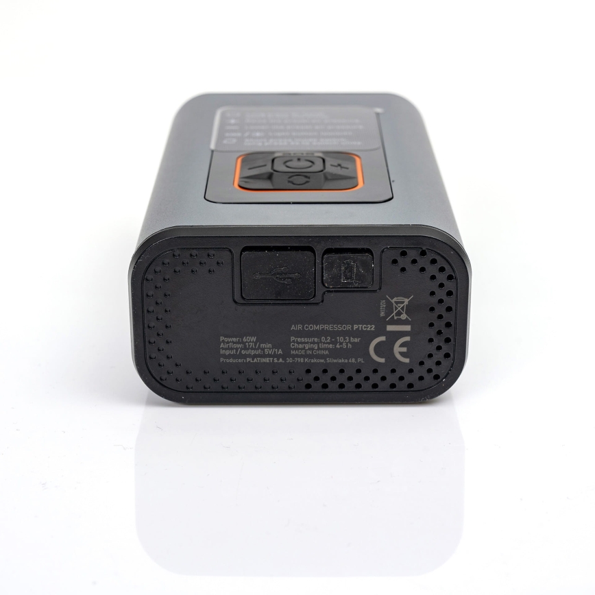 LED Цифровий кишеньковий компресор 3в1 4000 mAh 5W чорний