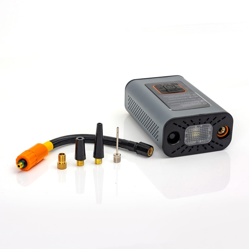 LED Цифровий кишеньковий компресор 3в1 4000 mAh 5W чорний