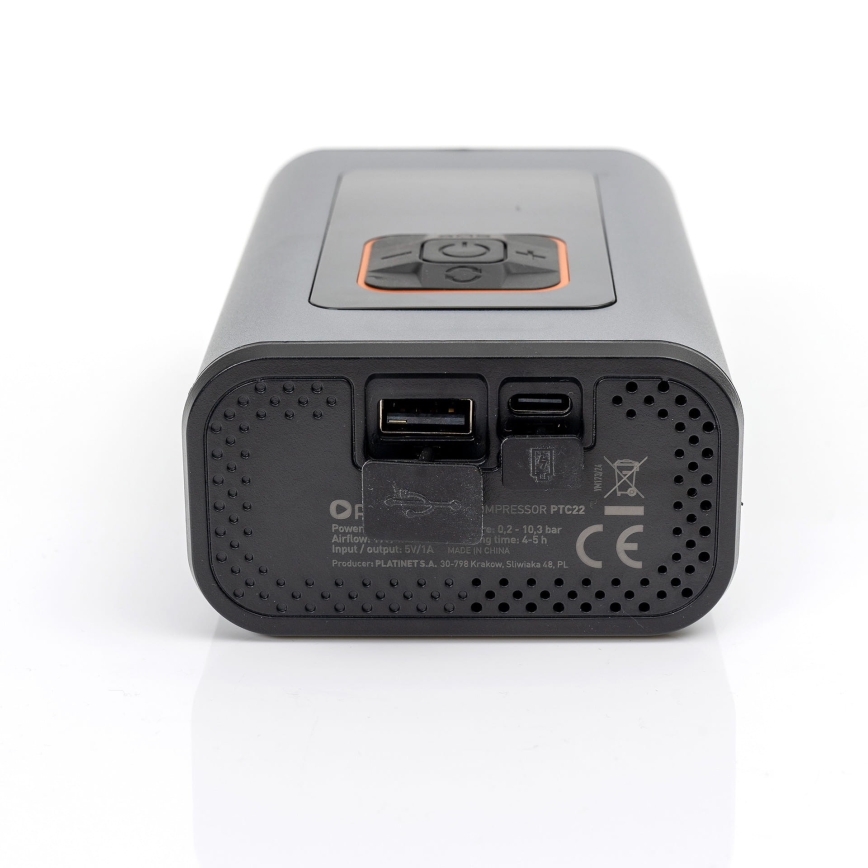 LED Цифровий кишеньковий компресор 3в1 4000 mAh 5W чорний