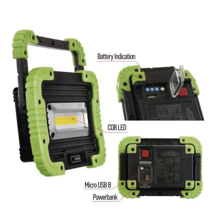 LED COB Акумуляторний прожектор LED/3,7V 3000 mAh IP44