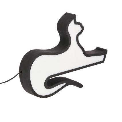 LED детская настольная лампа CAT, 13 Вт/230 В, чёрная