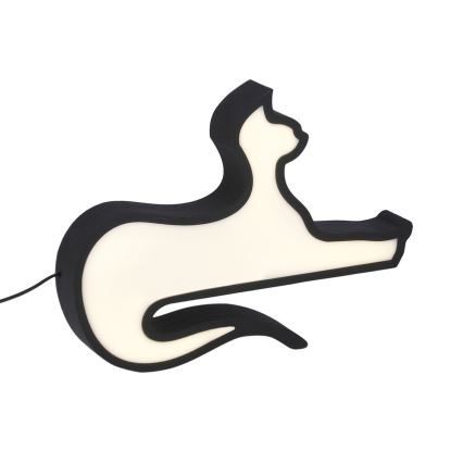 LED детская настольная лампа CAT, 13 Вт/230 В, чёрная