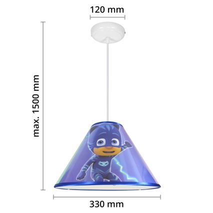 LED детская подвесная люстра на шнуре PJ MASK 1xE27/40W/230V