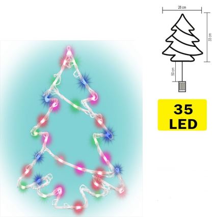 LED Декорація для вікна 35xLED/3xAA кольорова