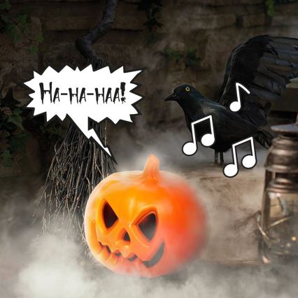 LED Декорація зі звуковим ефектом HALLOWEEN LED/3xAAA гарбуз