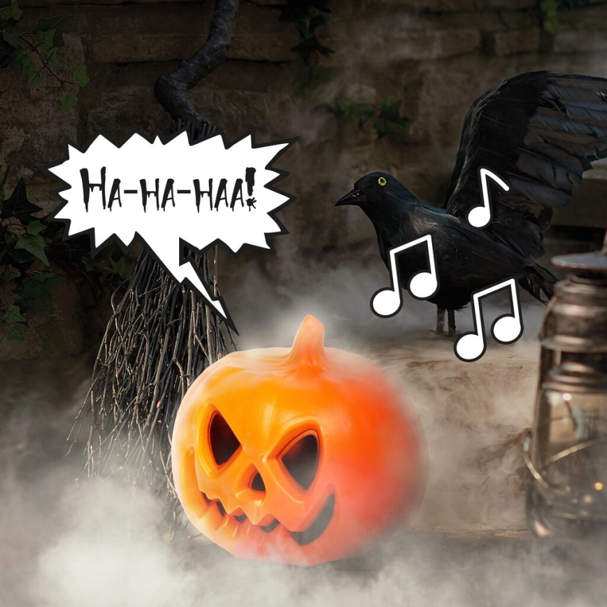 LED Декорація зі звуковим ефектом HALLOWEEN LED/3xAAA гарбуз