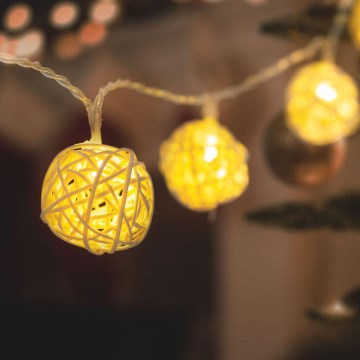 LED Декоративна гірлянда 10xLED/2xAA 1,65м теплий білий