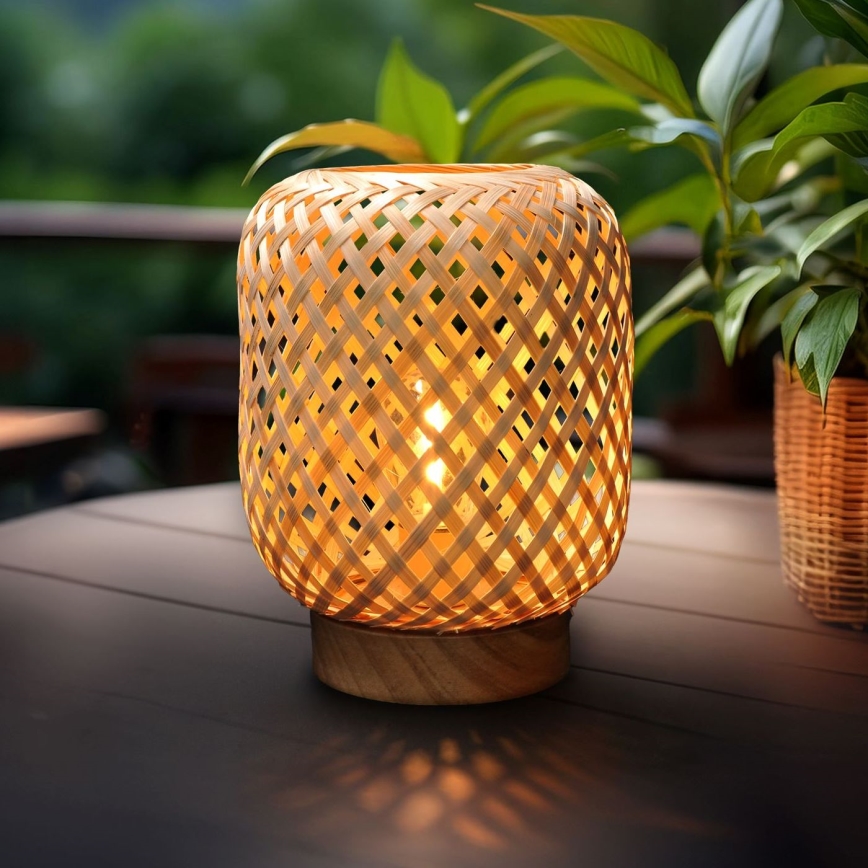 LED Декоративна настільна лампа BOHO LED/2xAAA ротанґ
