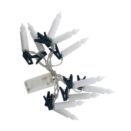 LED декоративная гирлянда 10xLED/2xAA 1,65 м тёпло-белые свечи