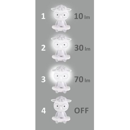 LED Димерна дитяча приліжкова лампа LED/2,5W/230V сіра вівця