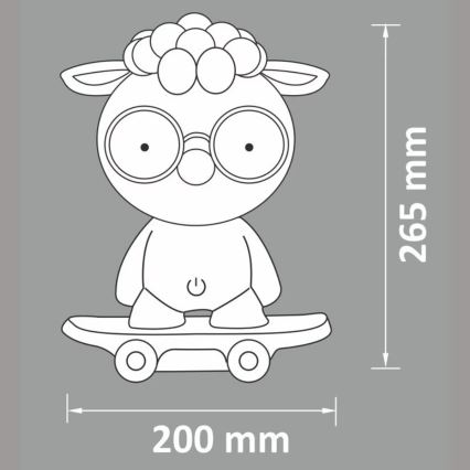 LED Димерна дитяча приліжкова лампа LED/2,5W/230V сіра вівця