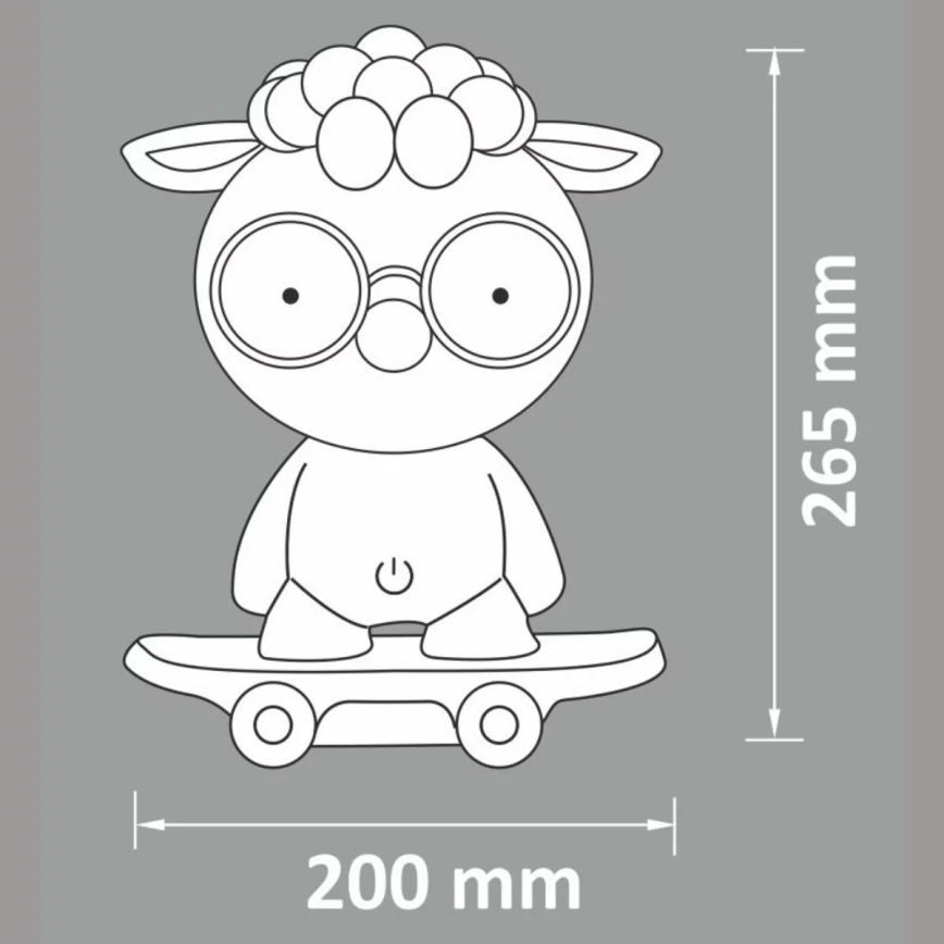 LED Димерна дитяча приліжкова лампа LED/2,5W/230V сіра вівця