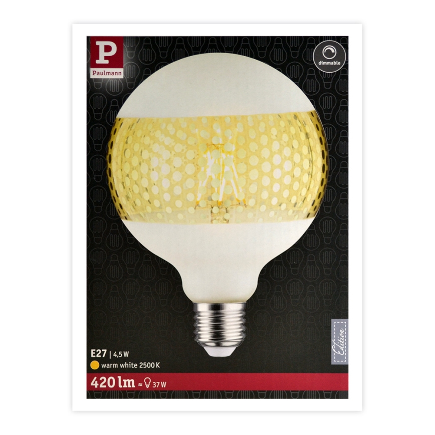 LED Димерна лампочка CLASSIC G125 E27/4,5W/230V 2500K - Paulmann 28770