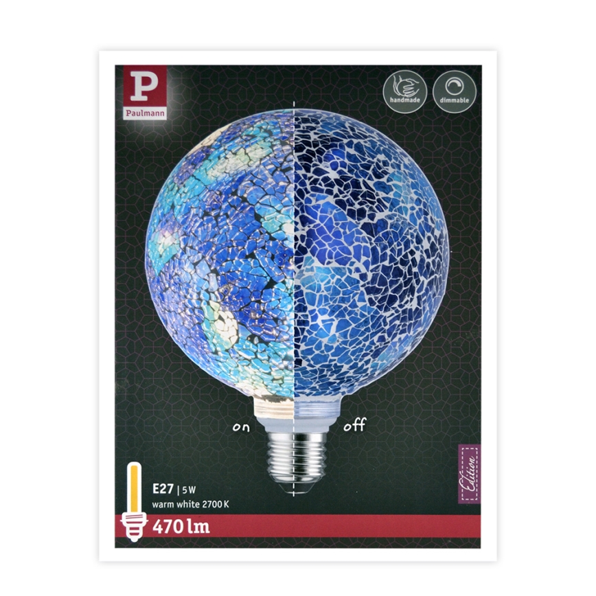 LED Димерна лампочка MOSAIC G125 E27/5W/230V 2700K - Paulmann 28750