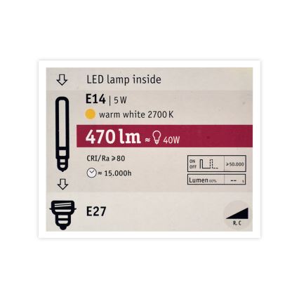 LED Димерна лампочка MOSAIC G125 E27/5W/230V 2700K - Paulmann 28750