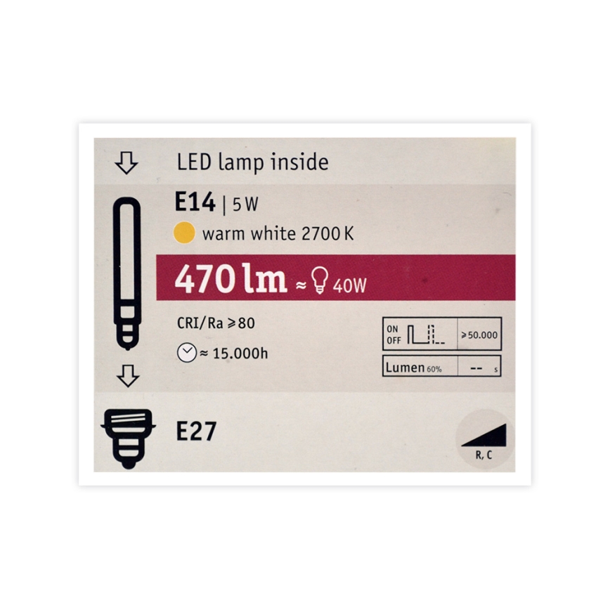 LED Димерна лампочка MOSAIC G125 E27/5W/230V 2700K - Paulmann 28750