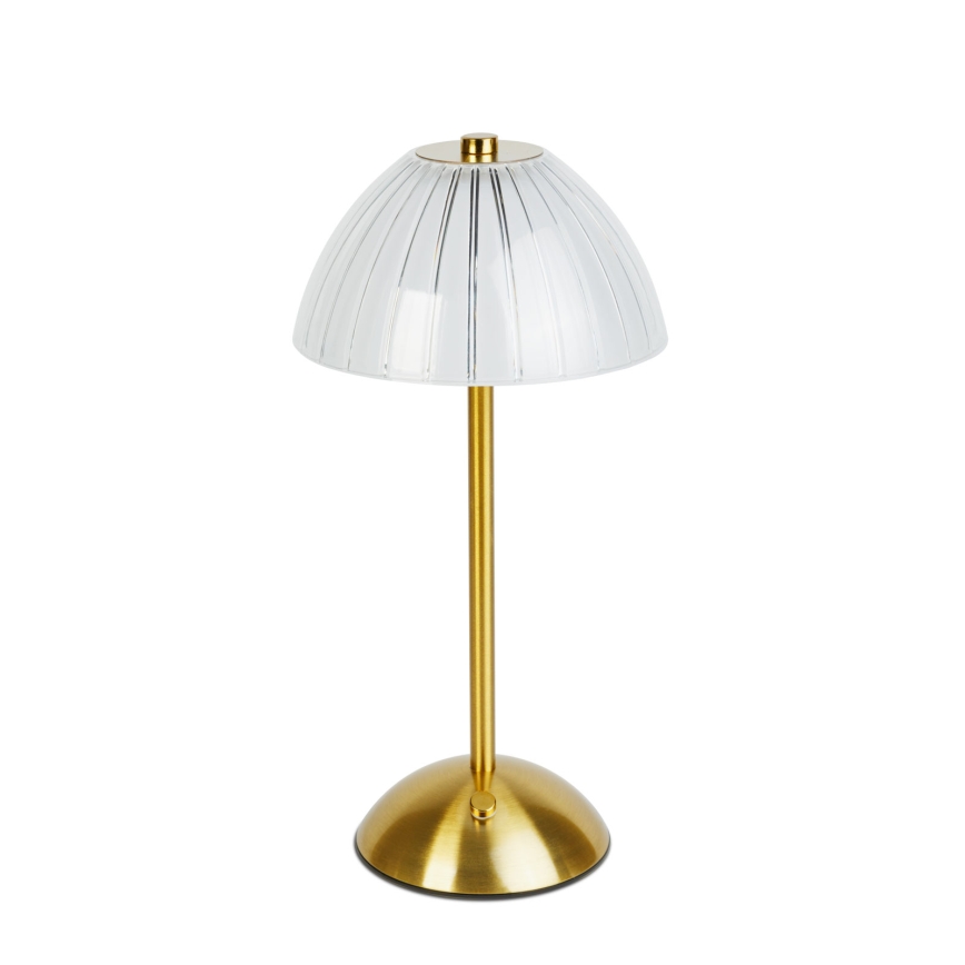 Диммируемая перезаряжаемая настольная лампа PARIS, LED/2W/5V, 2700K/4000K/6500K, 800 mAh, золотая