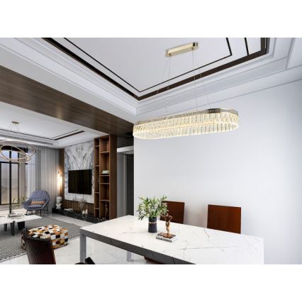 Диммируемая хрустальная люстра на тросовом подвесе THALIA LED/50W/230V 3000-6000K + пульт дистанционного управления