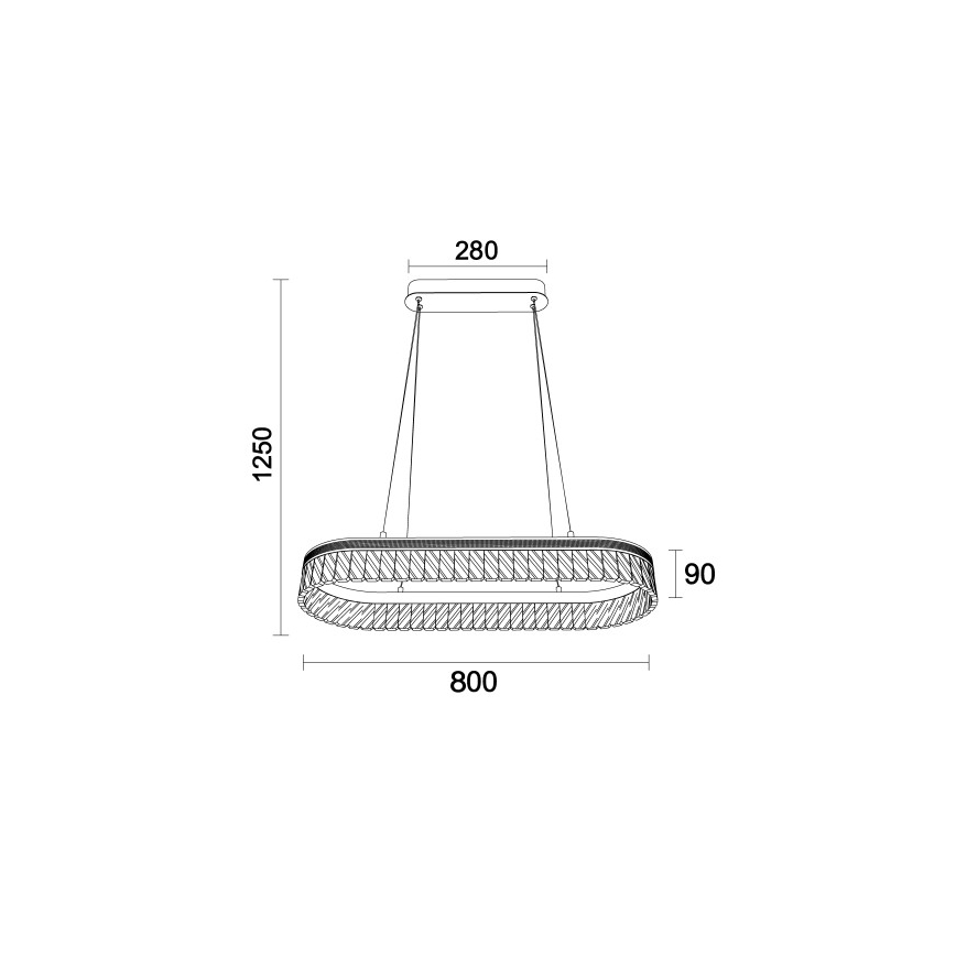 Диммируемая хрустальная люстра на тросовом подвесе THALIA LED/50W/230V 3000-6000K + пульт дистанционного управления