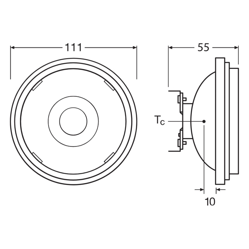 LED Диммируемая лампа AR111 G53/7,2W/12V 1800-2700K 24° CRI 90 - Ledvance