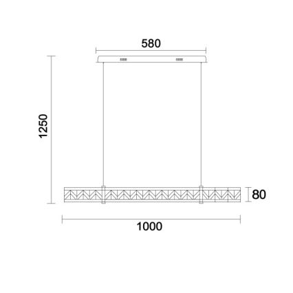 LED диммируемая хрустальная люстра на тросовом подвесе ENRIQUE LED/20W//230V 3000-6000K + пульт дистанционного управления