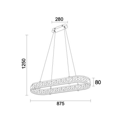 Диммируемая светодиодная хрустальная люстра на тросе ENRIQUE LED/50W//230V 3000-6000K + пульт дистанционного управления
