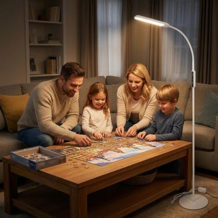 Диммируемый LED-торшер TEILO LED/10W/230V 3000/4000/6500K белый + пульт дистанционного управления