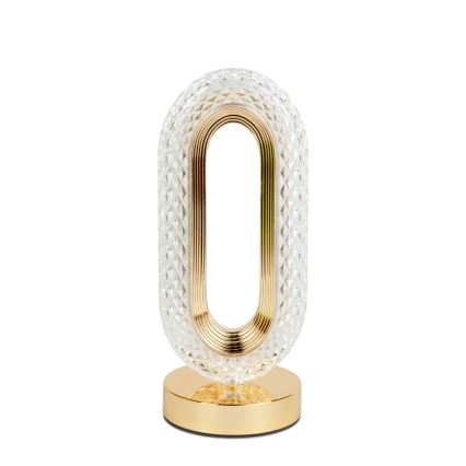 Диммируемая перезаряжаемая настольная лампа LED DUBAI LED/2W/5V 2700K/4000K/6500K 400 mAh золотая