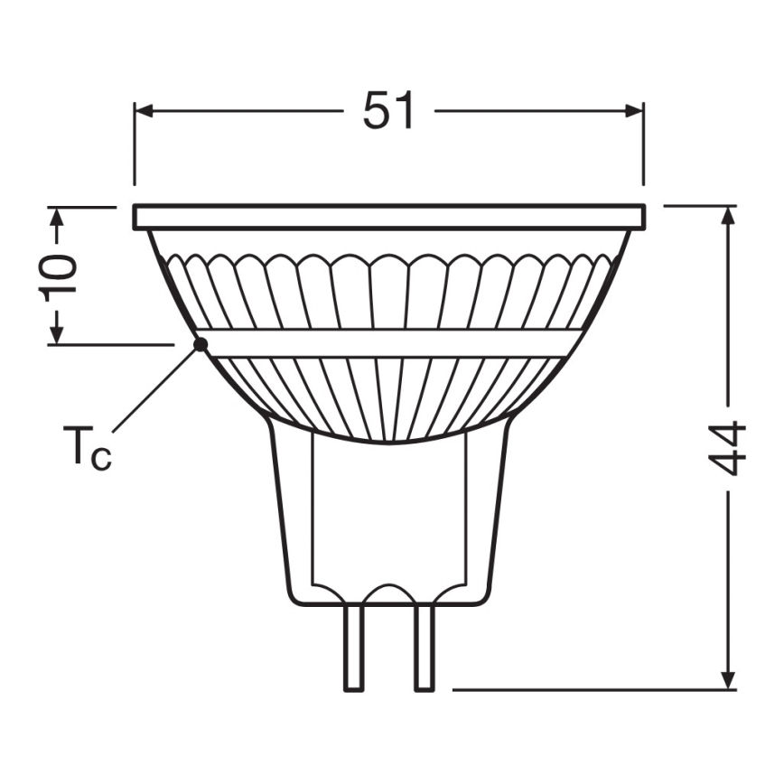 Светодиодная диммируемая рефлекторная лампа MR16 GU5,3/5,3W/12V 2700K 36° CRI 97 - Ledvance