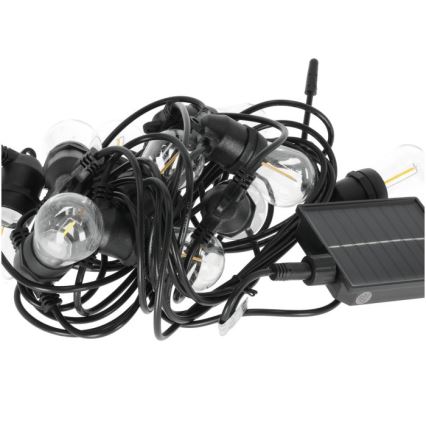 Диммируемая LED декоративная гирлянда на солнечной батарее STARLIGHT NEO 20xE27/3,7V 2700K IP54 2400 mAh 21,5m + пульт дистанционного управления