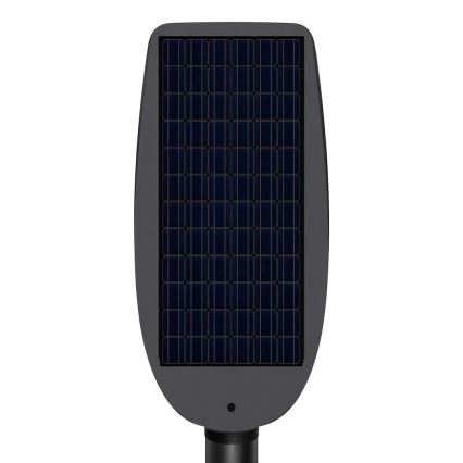 Светодиодная диммируемая солнечная уличная лампа с датчиком VENICE LED/200W/3,2V 12000 mAh IP65 чёрная + пульт дистанционного управления