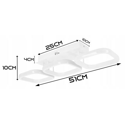 Диммируемый потолочный светильник LED, 33 Вт, 230 В, 3000–6500 К, белый, Wi‑Fi (Tuya) + пульт дистанционного управления