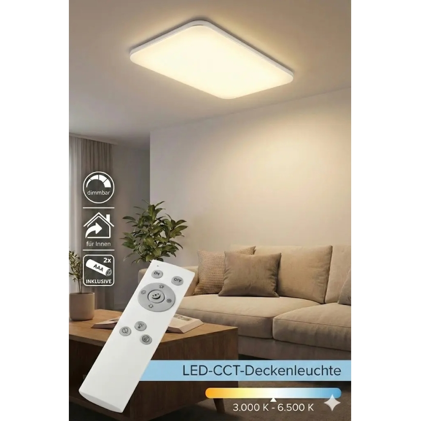 Диммируемый потолочный светильник LED/48W/230V 3000-6500K белый + пульт дистанционного управления