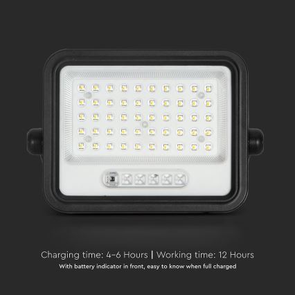 LED Диммируемый солнечный прожектор LED/100W/3,2V 2000-8000K IP65 5000 mAh черный + пульт дистанционного управления