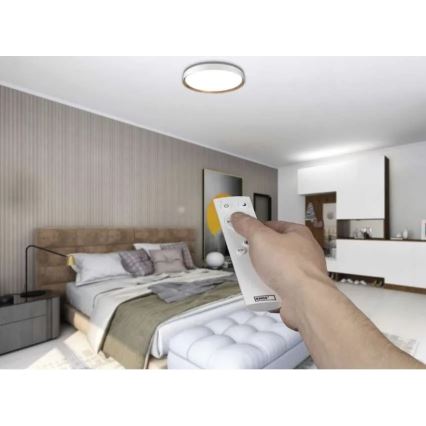 Світлодіодний регульований стельовий світильник ILVI LED/45W/230V 2700-6500K діаметр 50 см білий/бежевий + пульт дистанційного керування