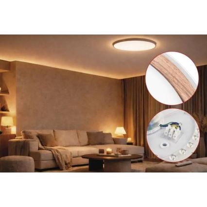 Світлодіодний регульований стельовий світильник ILVI LED/45W/230V 2700-6500K діаметр 50 см білий/бежевий + пульт дистанційного керування